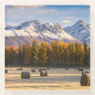 Alaska Farming Glass Coaster