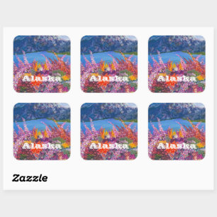 Alaska FireweedvSticker Square Sticker