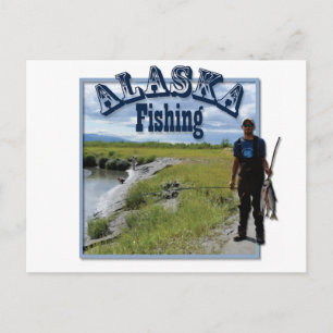 Alaska Fishing by the river Postcard