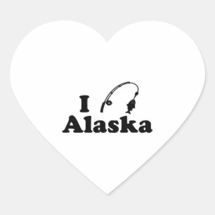 alaska fishing heart sticker