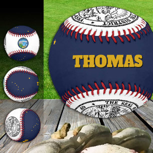 Alaska Flag, Alaska, Monogram / Baseball Balls