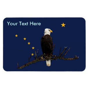 Alaska Flag And Eagle Magnet