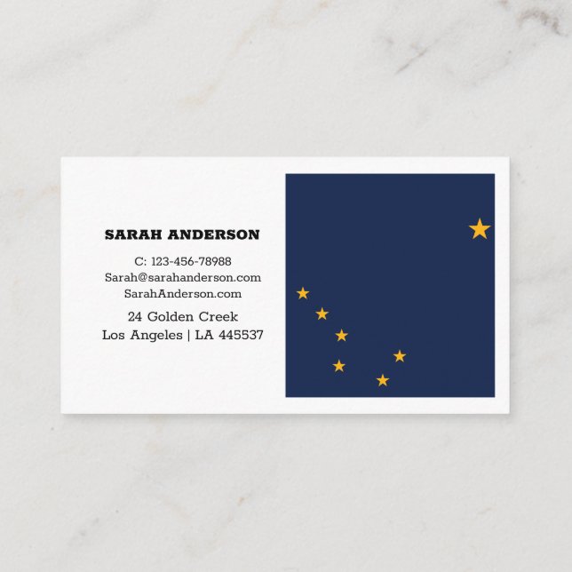 Alaska Flag Elegant Business Cards / USA (Back)