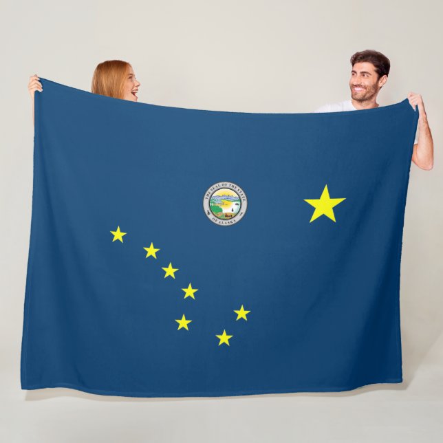 Alaska flag fleece blanket (In Situ)
