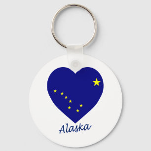 Alaska Flag Heart Key Ring