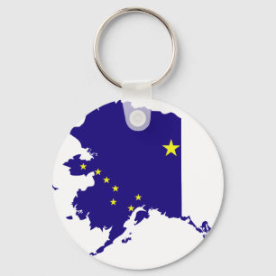 Alaska Flag Map Key Ring