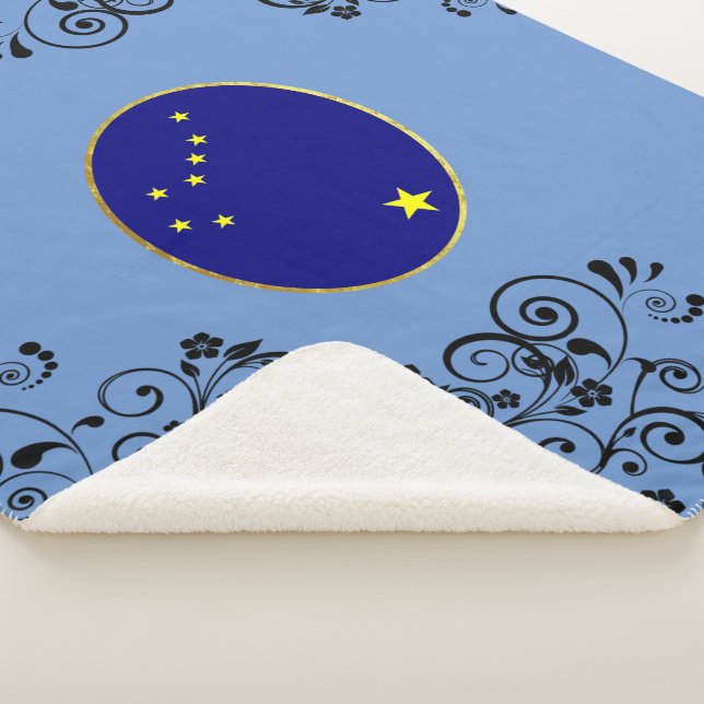 Alaska flag sherpa blanket (3/4)