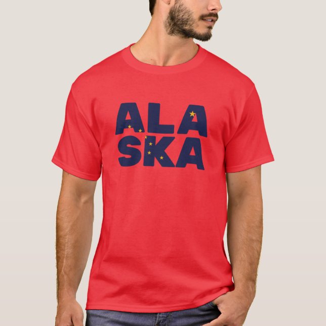 Alaska Flag Text T-Shirt (Front)