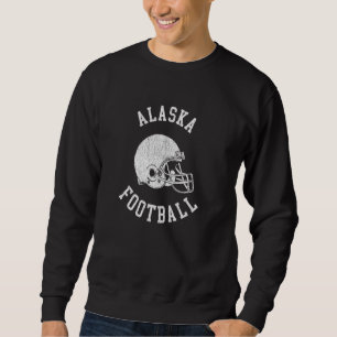 Alaska Football Throwback Football Helmet Retro Di Sweatshirt