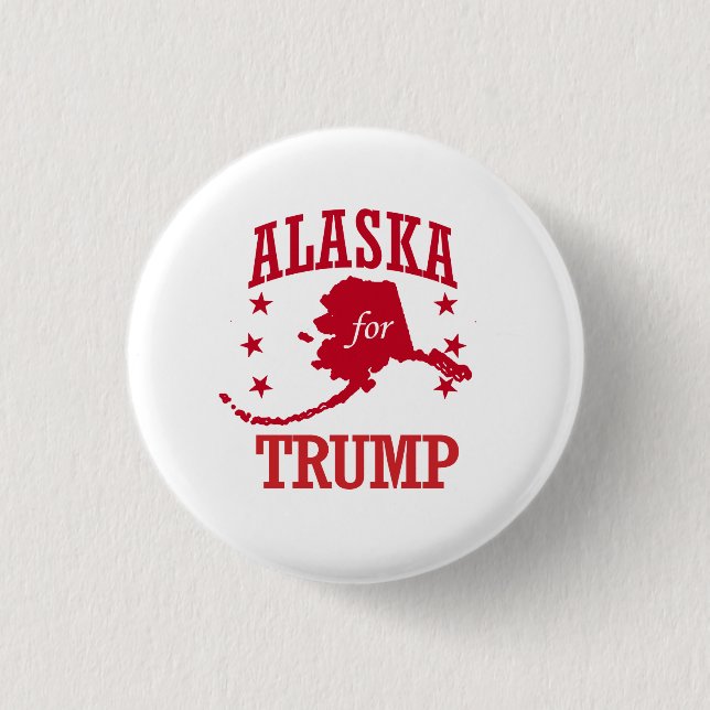 ALASKA FOR DONALD TRUMP 3 CM ROUND BADGE (Front)