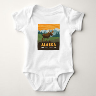 Alaska   Frontier Moose Baby Bodysuit