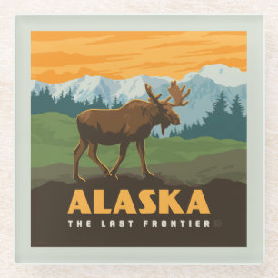 Alaska Frontier Moose Glass Coaster