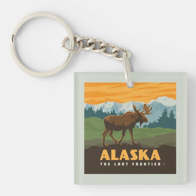 Alaska | Frontier Moose Key Ring (Front)