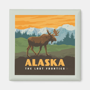 Alaska   Frontier Moose Magnet