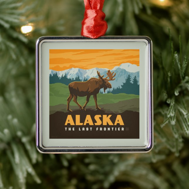 Alaska | Frontier Moose Metal Ornament (Tree)