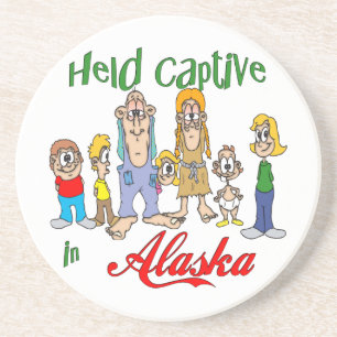 Alaska Funny Trailer Park Sandstone Coaster