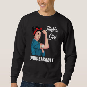 Alaska Girl Unbreakable Alaska State Map Flag Souv Sweatshirt