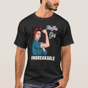 Alaska Girl Unbreakable Alaska State Map Flag Souv T-Shirt