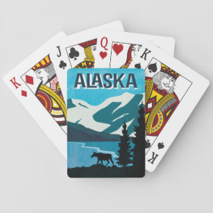 Alaska Glacier Mountain Moose Playing Cards