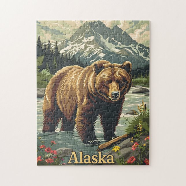 Alaska Grizzly Bear Jigsaw Puzzle (Vertical)