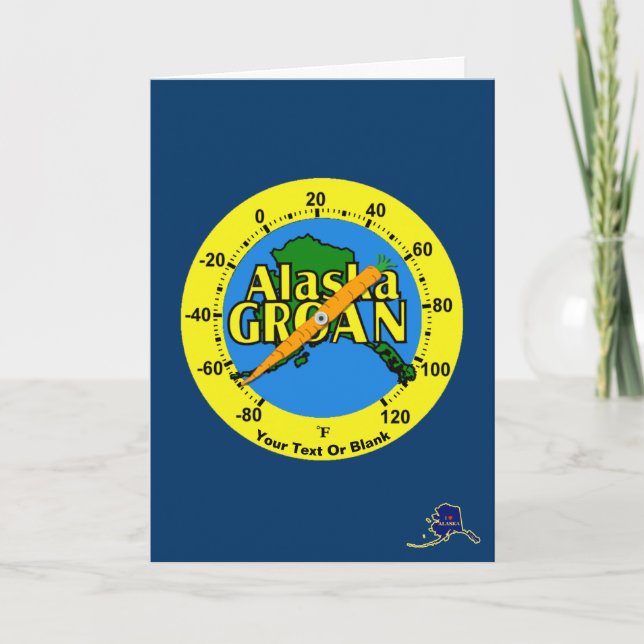 Alaska Groan Thermometer Holiday Card (Front)