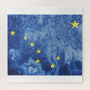 Alaska Grunge State Flag Jigsaw Puzzle