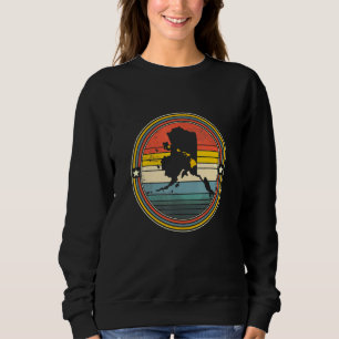 Alaska Hawaii Roots Origine State Map Retro Sweatshirt