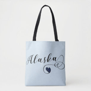 Alaska Heart Grocery Bag, Alaskan Tote Bag