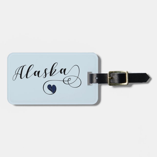 Alaska Heart Luggage Tag Template, Alaskan (Front Horizontal)