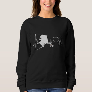 Alaska Heartbeat Home State Ekg Pulse Sweatshirt