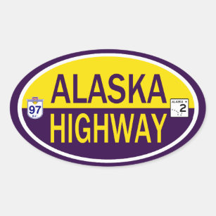 Alaska Highway Oval Sticker