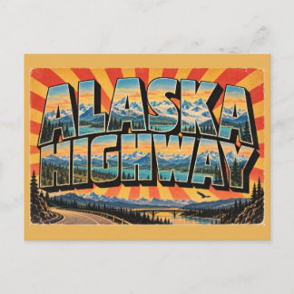 Alaska Highway YT Scenic Mountains Lakes Art Postcard