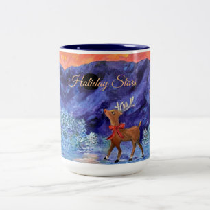 Alaska Holiday Stars Captain Cook Hotel Christmas  Two-Tone Coffee Mug