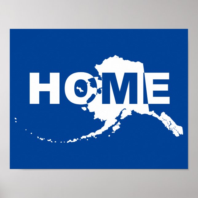 Alaska Home Away From State Poster Sign (Front)