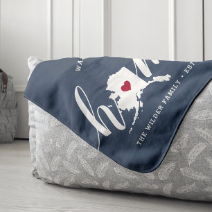 Alaska Home State Personalised Sherpa Blanket