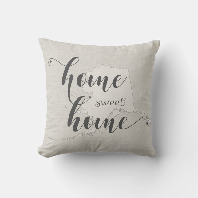 Alaska - Home Sweet Home burlap-look Cushion (Front)