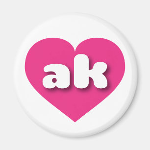 Alaska hot pink heart - I love ak Magnet