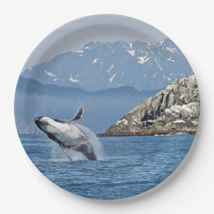 Alaska Humpback Whale Wildlife Photo Paper Plate