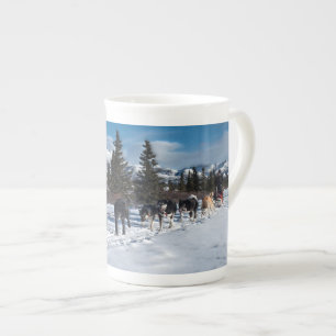 Alaska Husky Dog Sled Race Bone China Mug