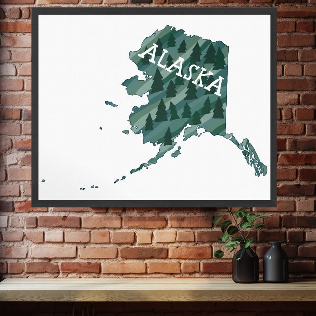 Alaska Illustrated Map Poster (Alaska Illustrated Map Poster
)