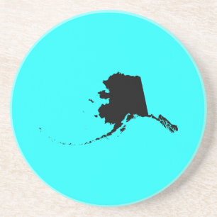 Alaska in Black and Aqua Coaster