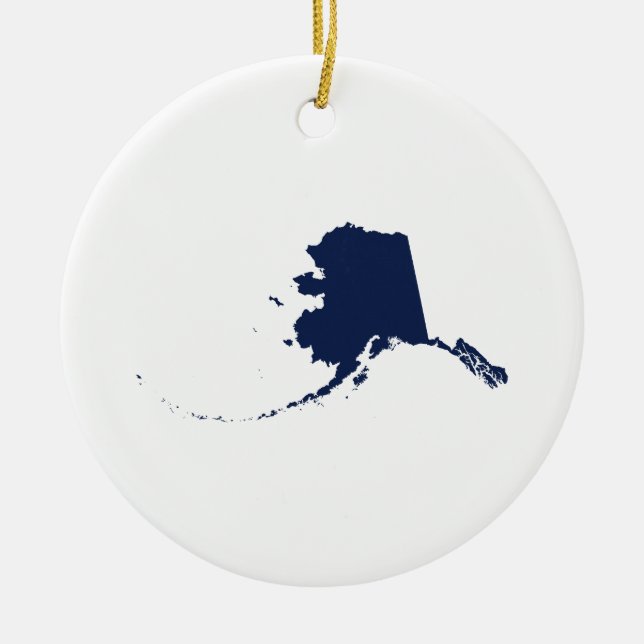 Alaska in Blue Ceramic Ornament (Front)