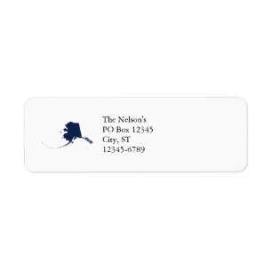 Alaska in Blue Return Address Label