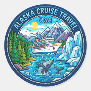 Alaska Inside Passage USA Classic Round Sticker
