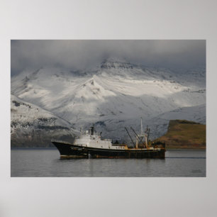Alaska Juris, Fishing Trawler in Dutch Harbour, Poster