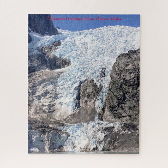Alaska Kenai Glacier Christmas Greetings Jigsaw Puzzle (Vertical)