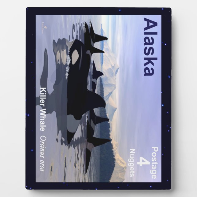 Alaska Killer Whales Stamp Plaque (Front)