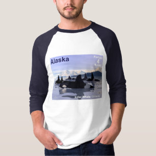 Alaska Killer Whales Stamp T-Shirt