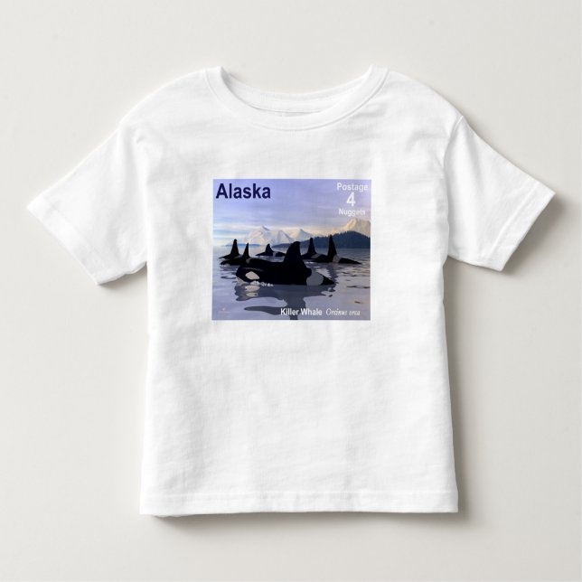 Alaska Killer Whales Stamp Toddler T-Shirt (Front)