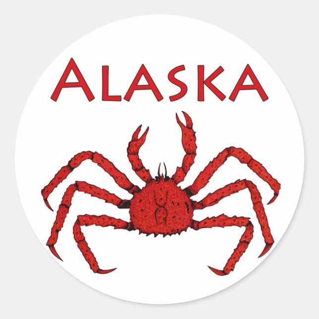 Alaska King Crab Classic Round Sticker (Front)